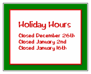 Holiday Hours